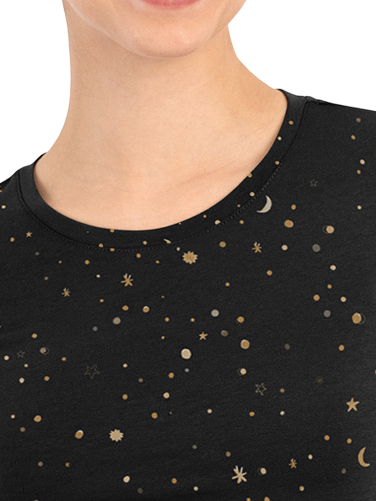 Women's Basic Long Sleeve Underscrub Tee - 6909 - Midnight Print