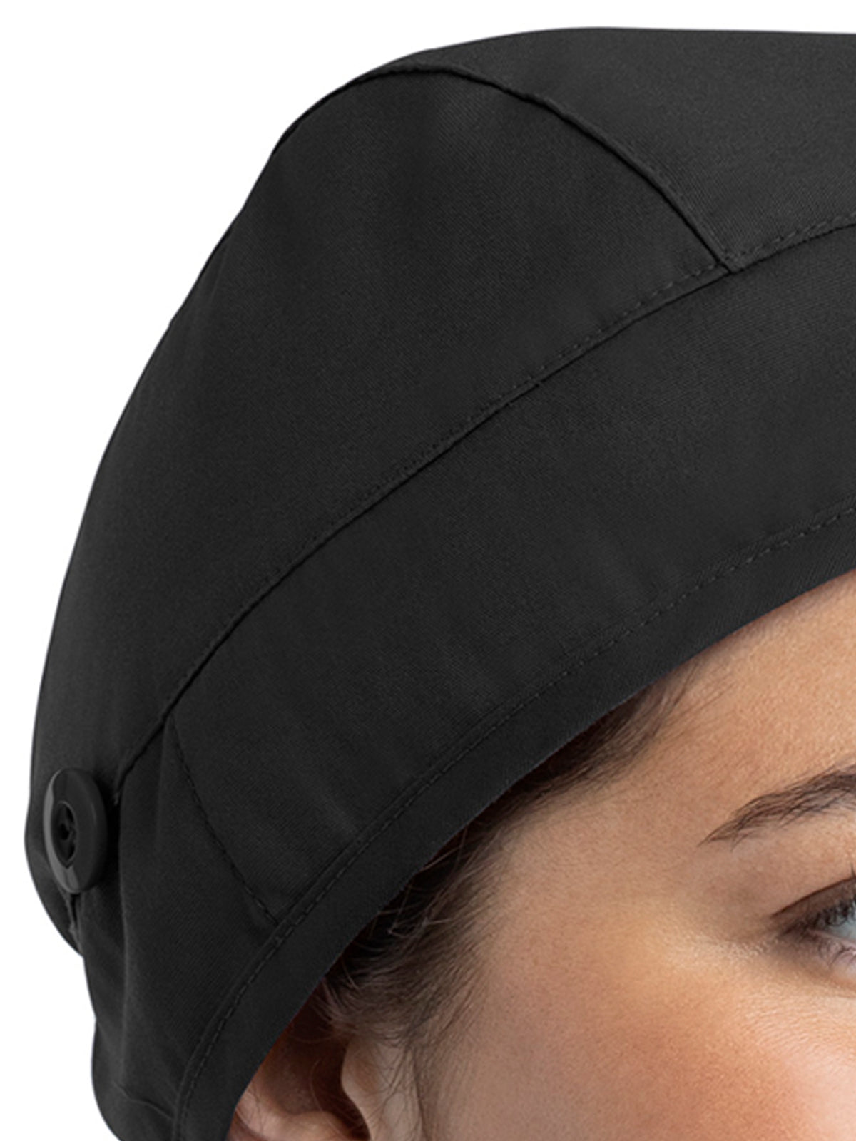 Unisex Scrub Cap with Button - NC315 - Black