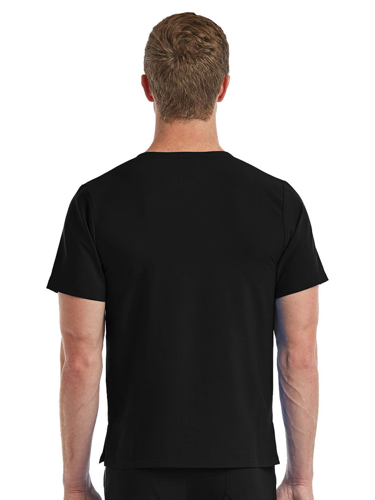 Unisex One-Pocket V-Neck Top - SJ501 - Black