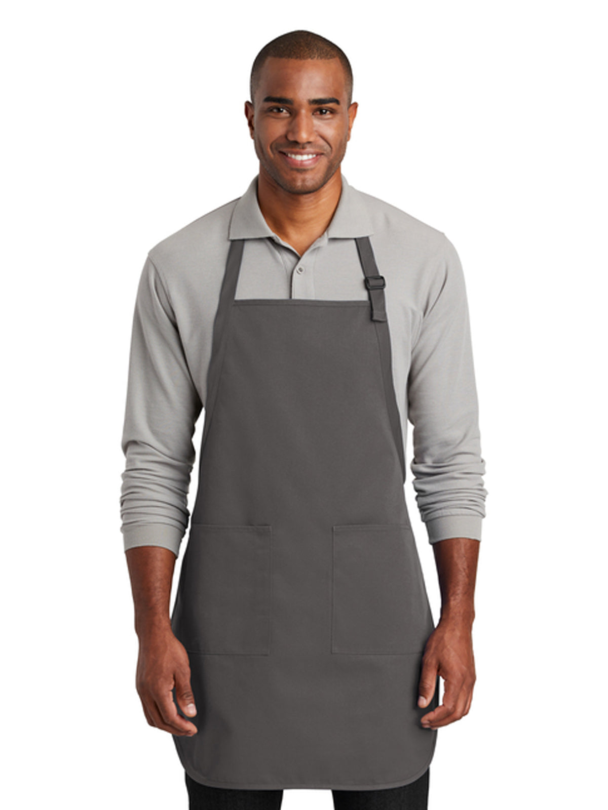 Unisex 2-Pocket Full-Length Bib Apron - A600 - Charcoal
