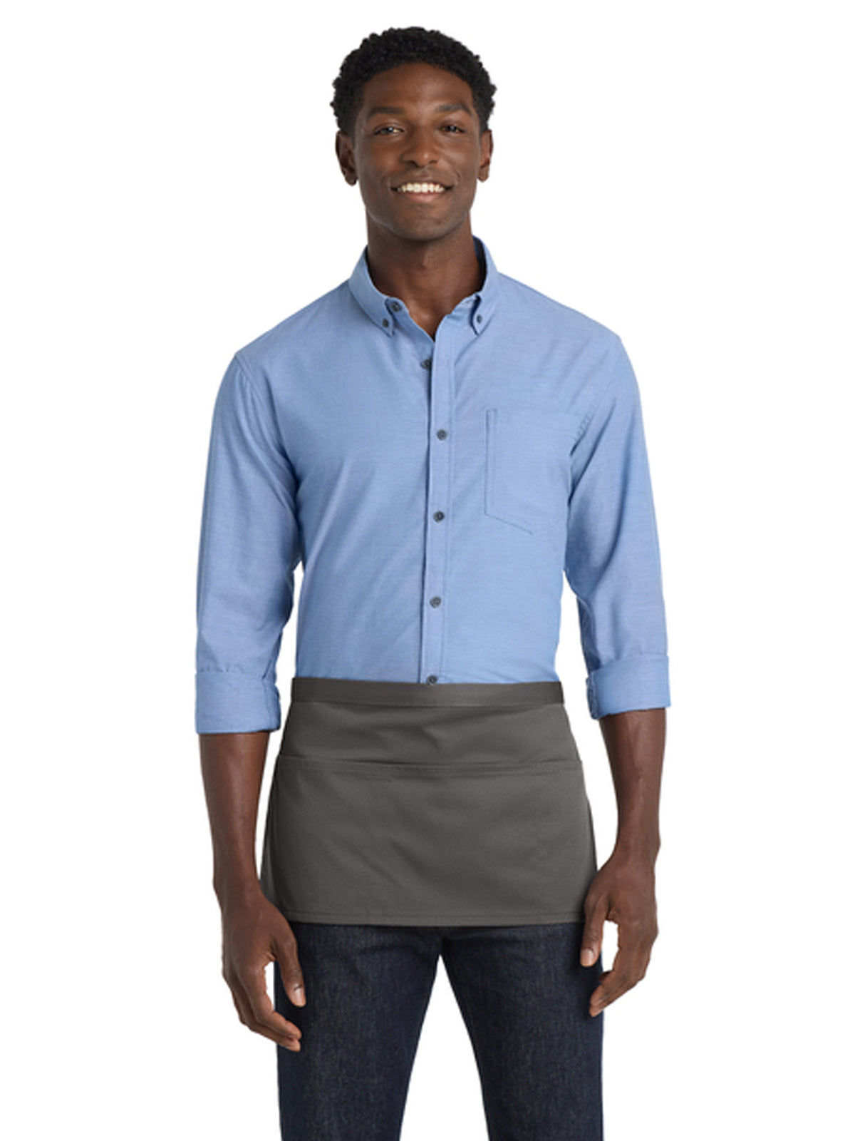 Unisex 3-Pocket Waist Apron - A602 - Charcoal