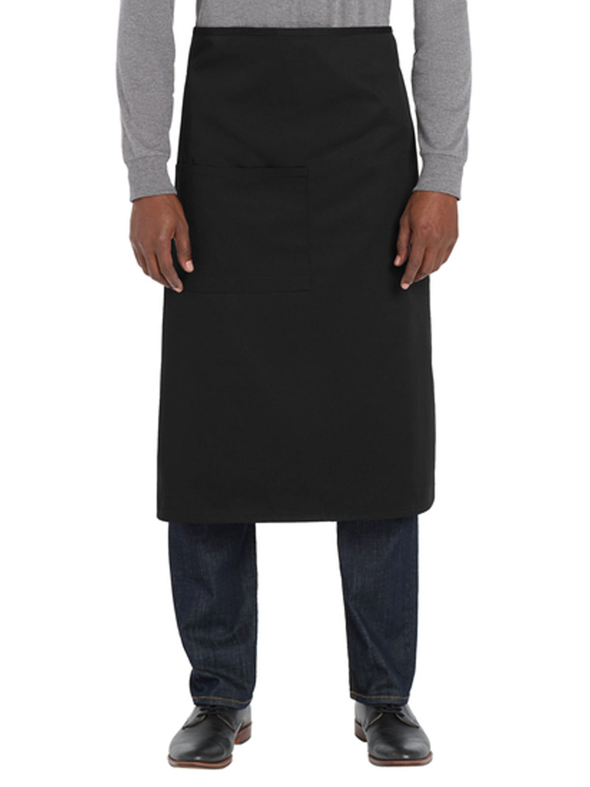 Men's Two-Pocket Easy Care with Stain Release Full Bistro Apron - A701 - Black