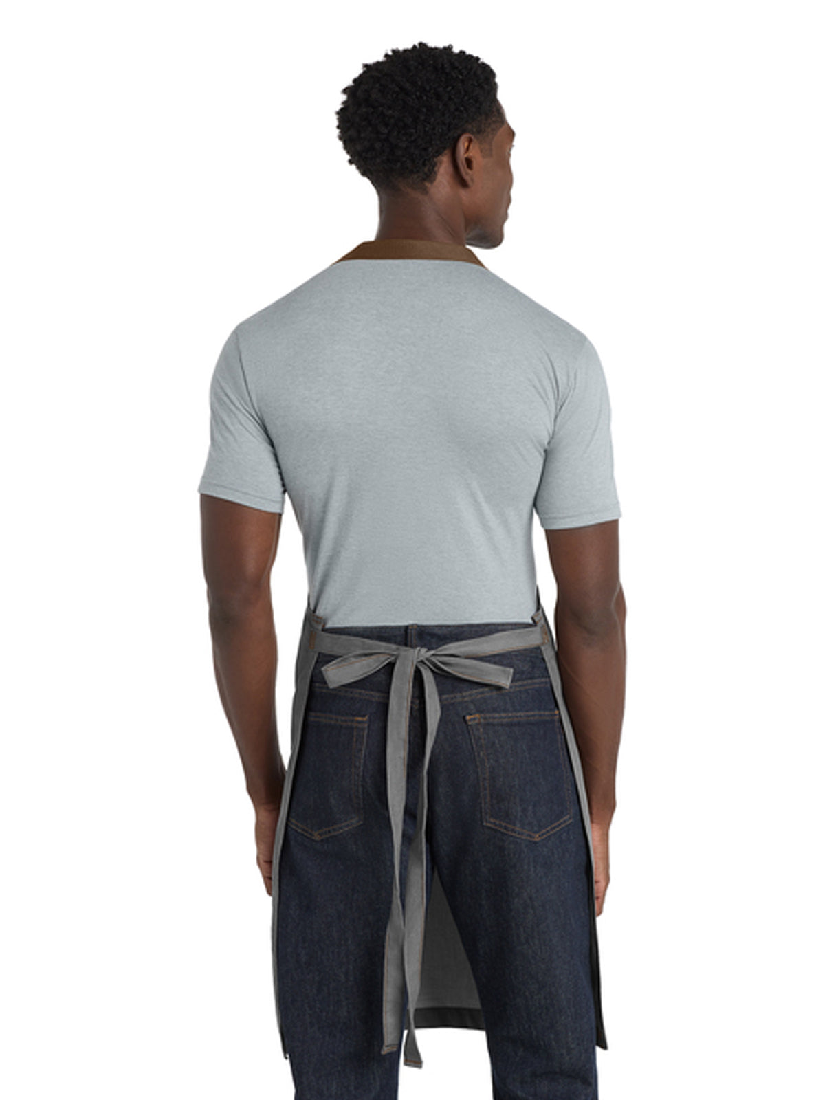 Unisex 2-Pocket Market Full-Length Bib Apron - A800 - Ash Grey