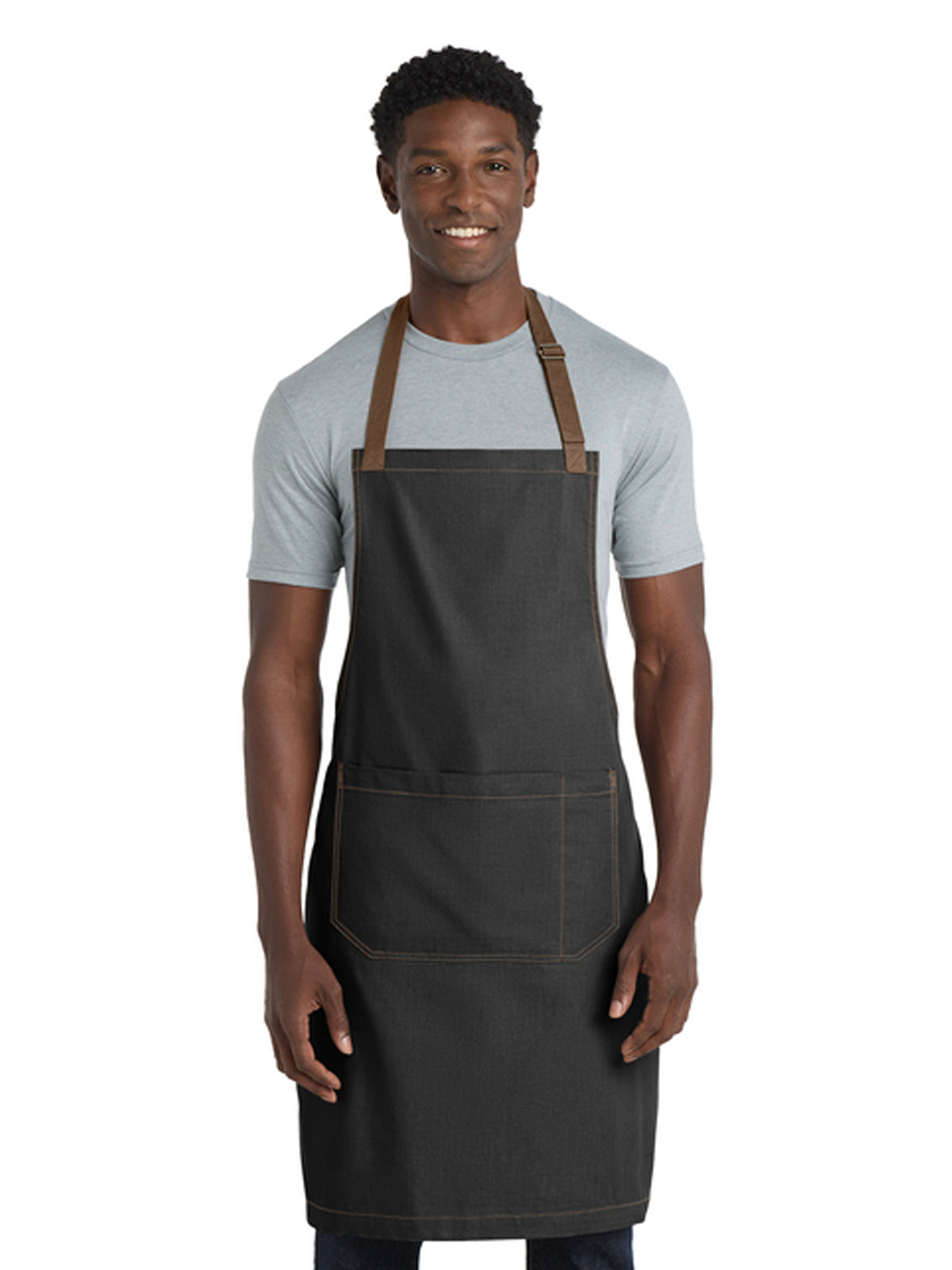Unisex 2-Pocket Market Full-Length Bib Apron - A800 - Dark Midnight