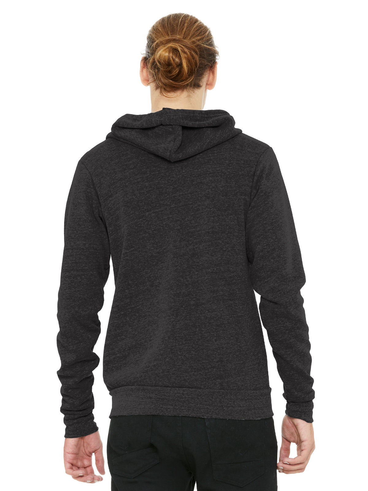 Unisex 2-Pocket Sponge Fleece Full-Zip Hoodie - BC3909 - Charcoal-Black Triblend