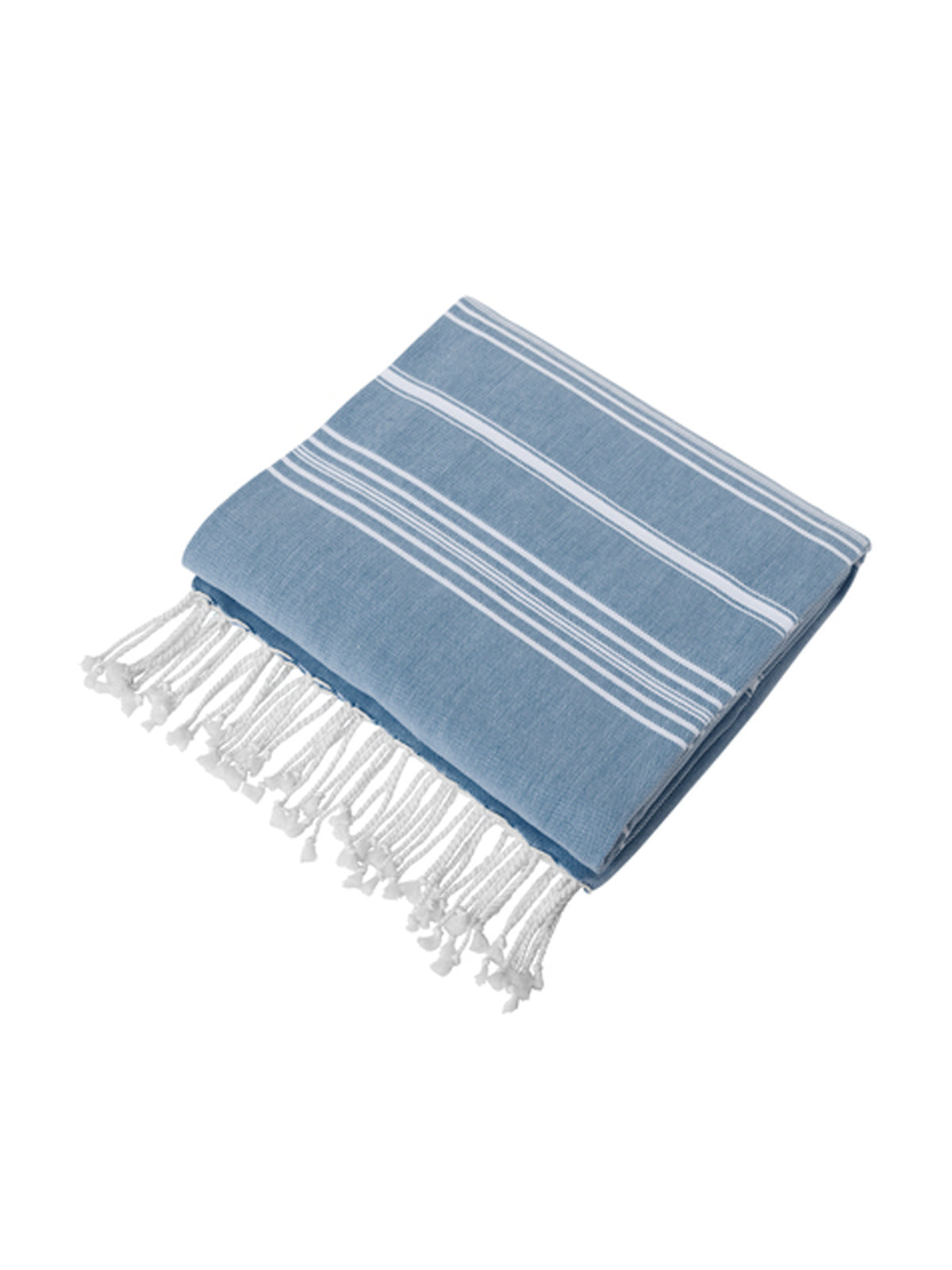 Unisex Stripe Pattern Cali Throw Blanket - BP90 - Aegean Blue/ White