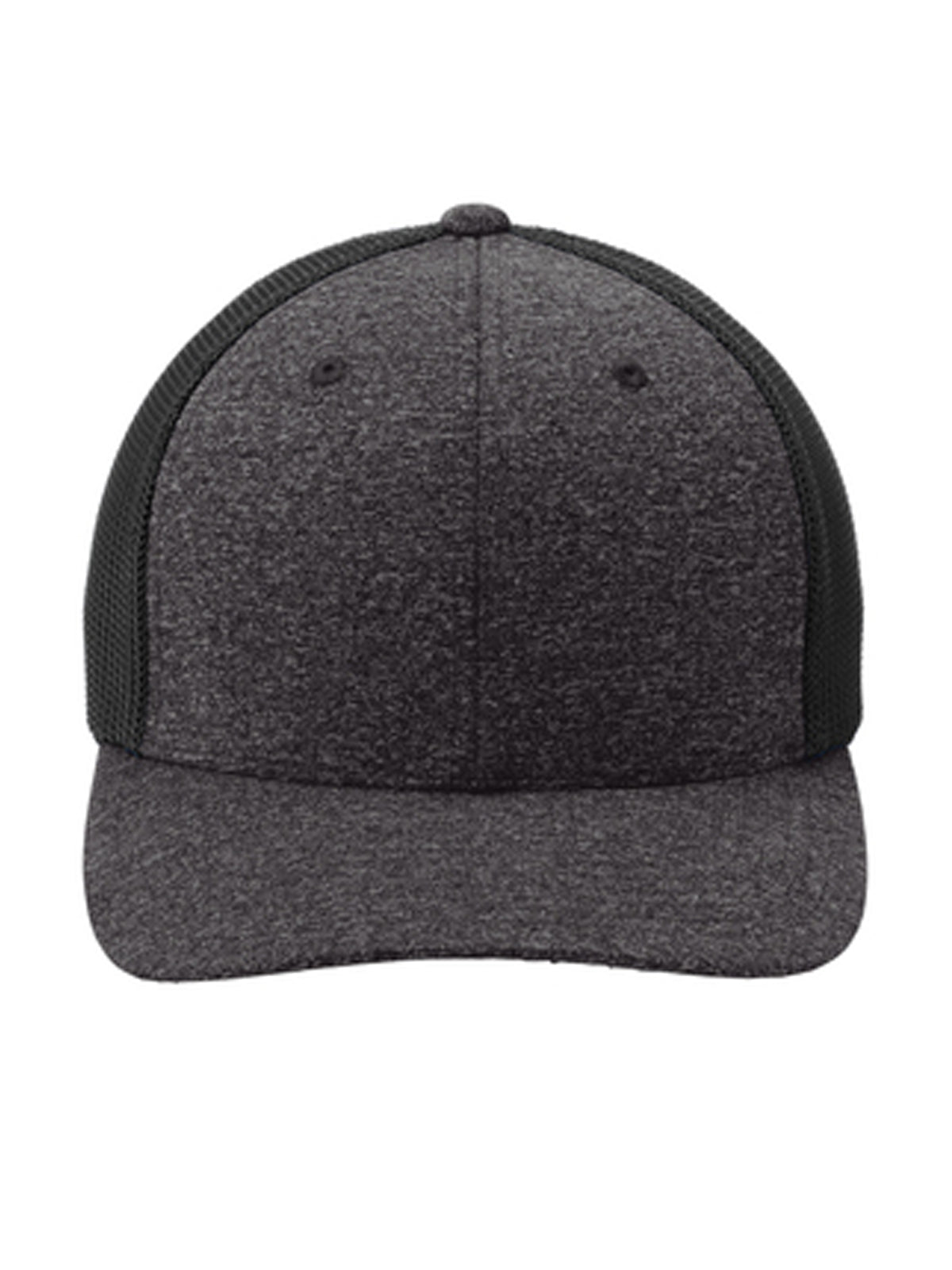 Unisex Mesh Back Trucker Cap - C302 - Black/ Dark Charcoal Heather