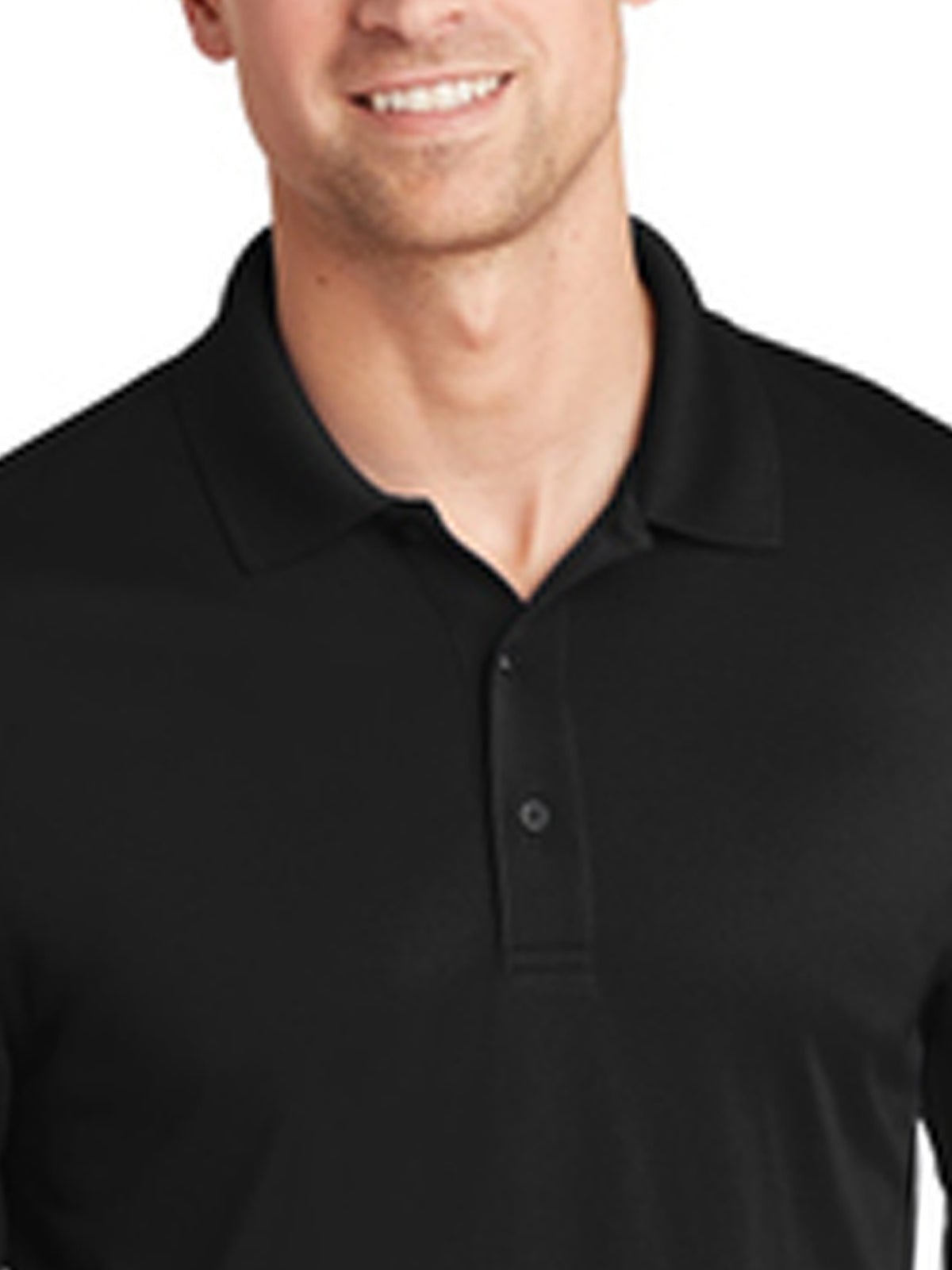 Men's Pocketless Long Sleeve Polo - CS412LS - Black