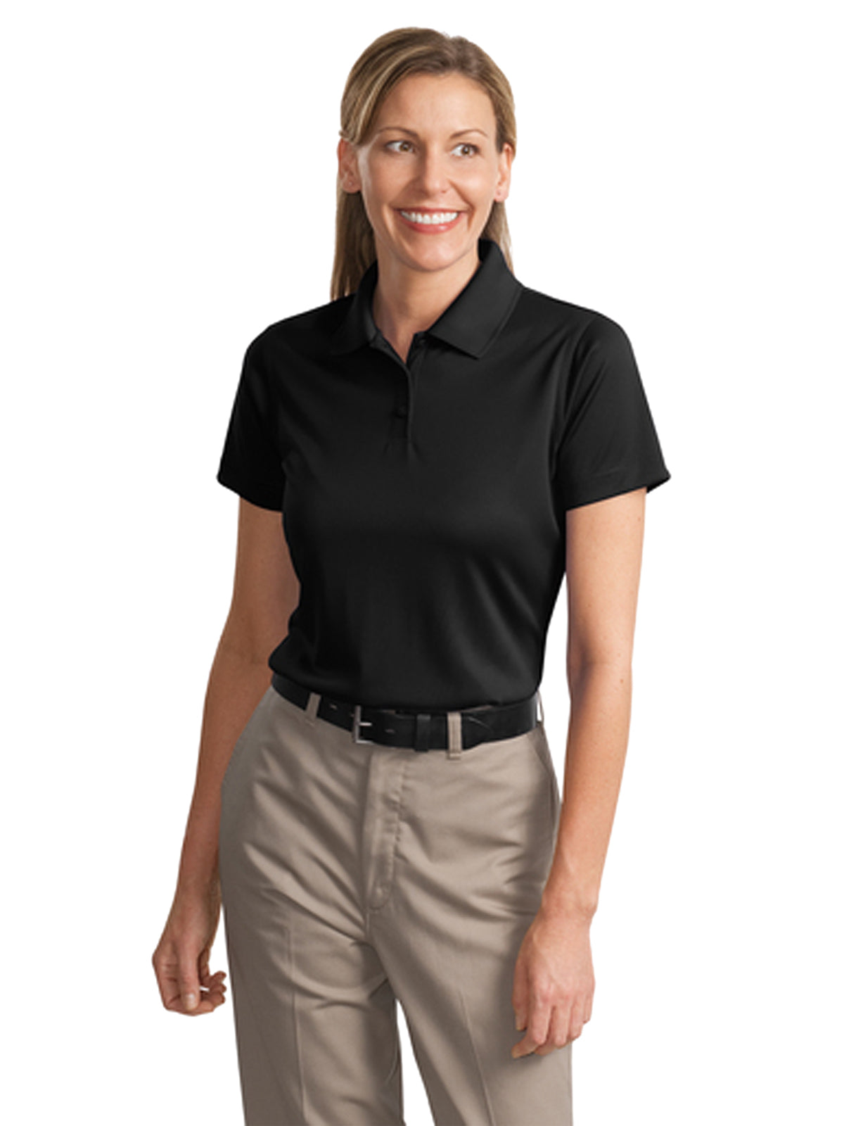 Women's Pocketless Snag-Proof Polo - CS413 - Black