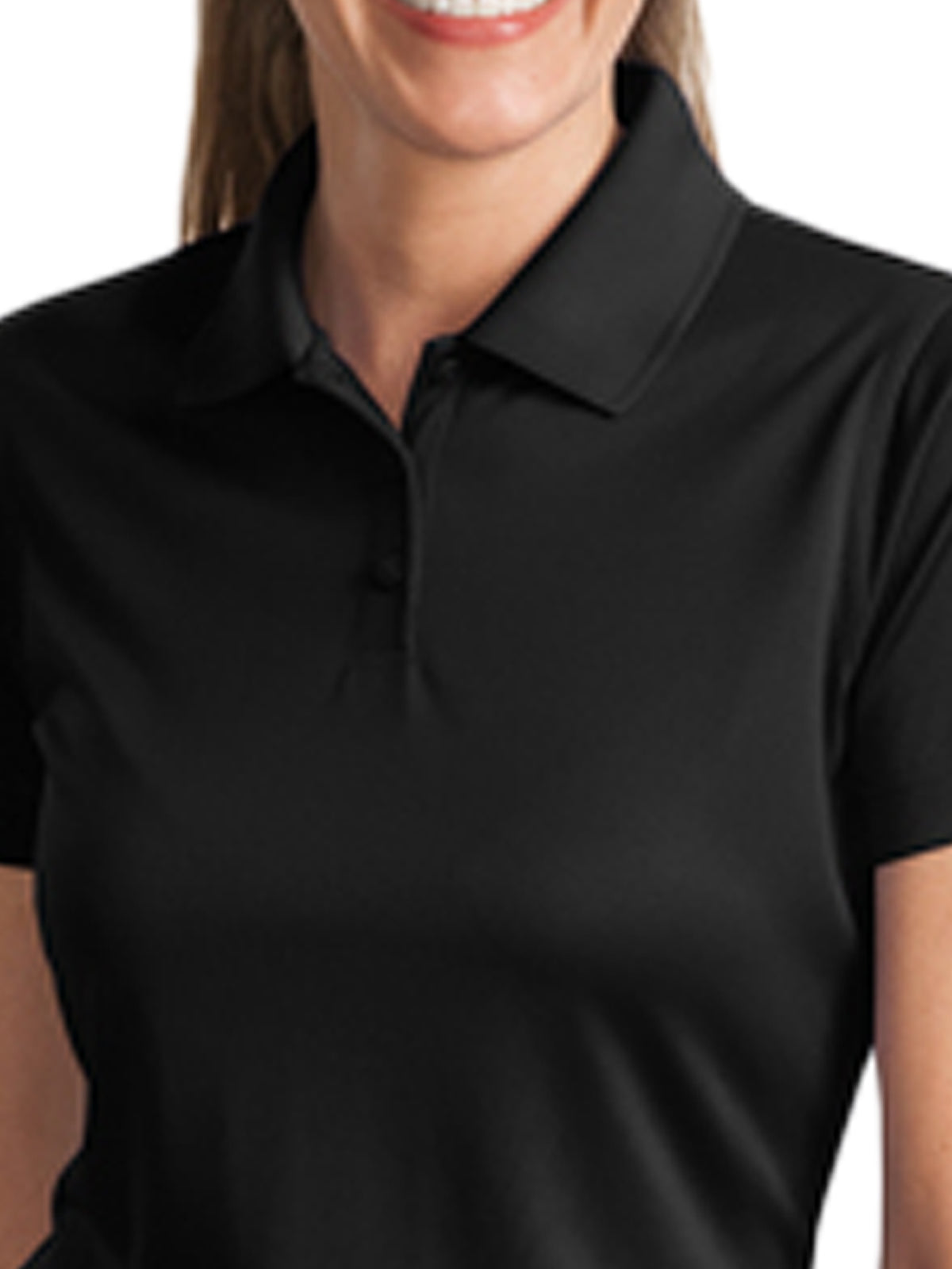 Women's Pocketless Snag-Proof Polo - CS413 - Black