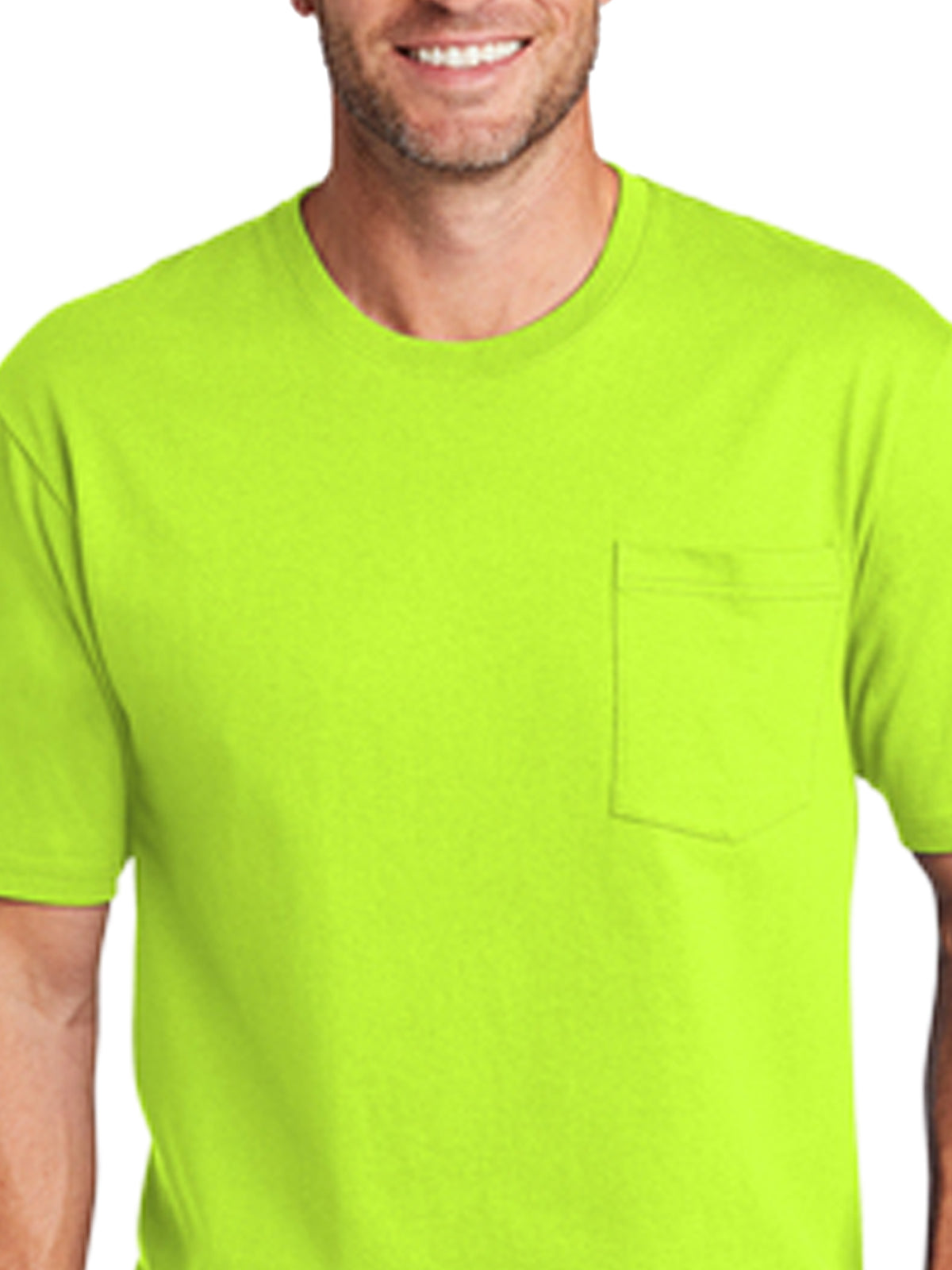 Men's 1-Pocket Workwear Tee - CS430 - Safety Green