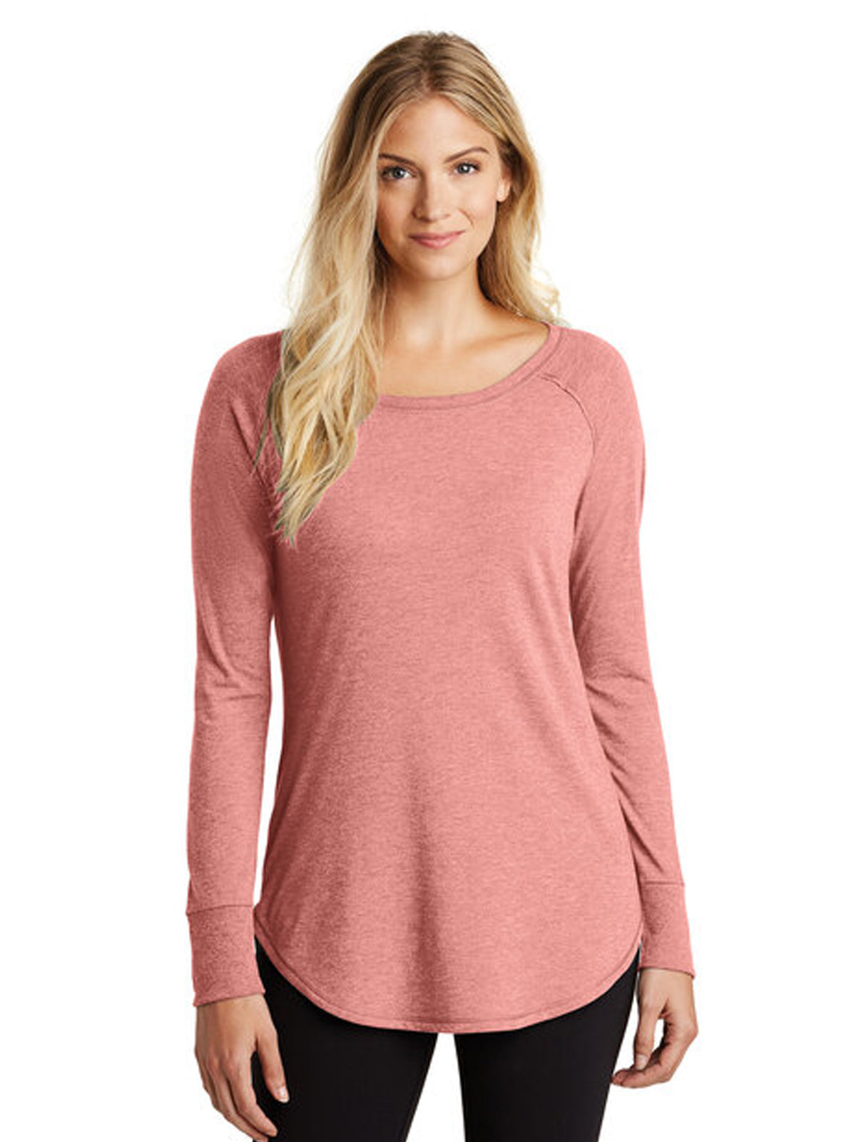 Women’s Perfect Tri Long Sleeve Tunic Tee - DT132L - Blush Frost