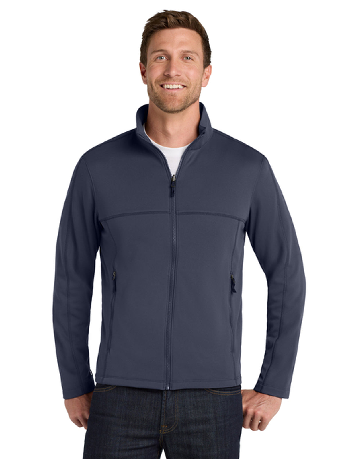 Men's 2-Pocket Smooth Fleece Jacket - F904 - River Blue Navy