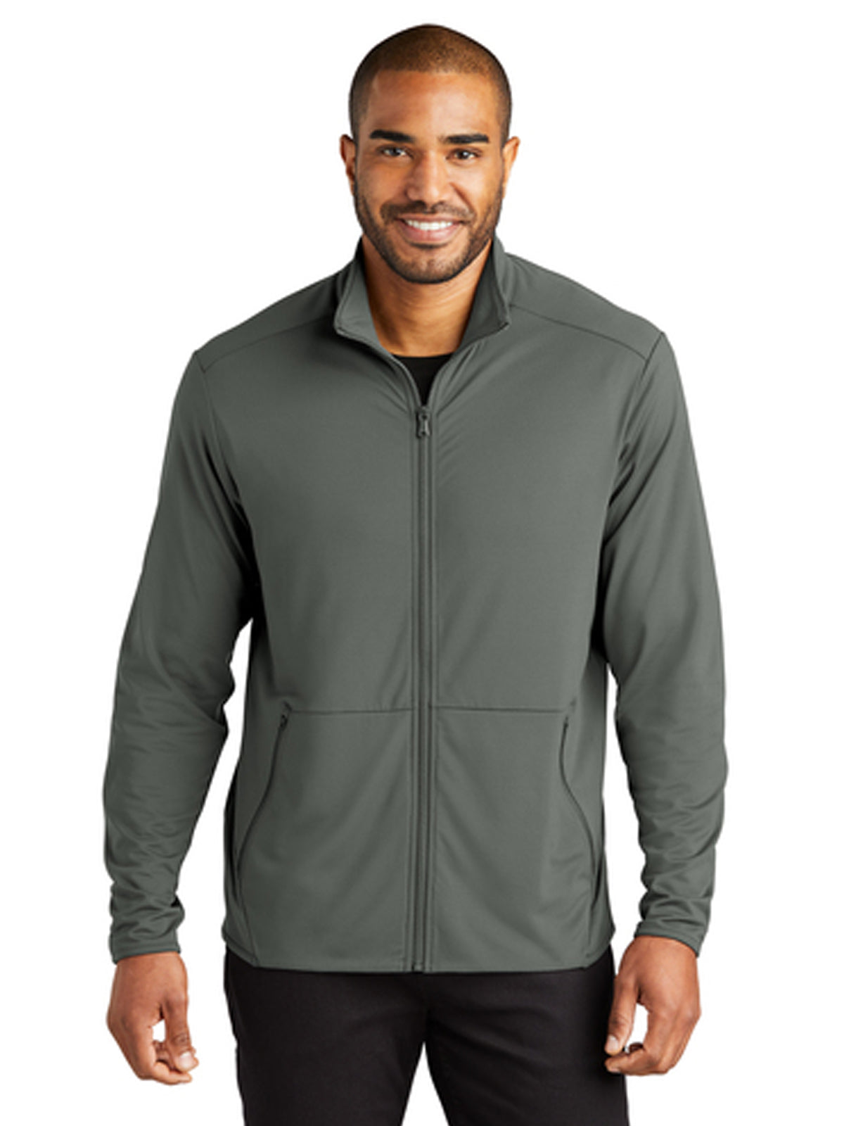 Men's 2-Pocket Stretch Fleece Full-Zip Sweatshirt - K595 - Pewter