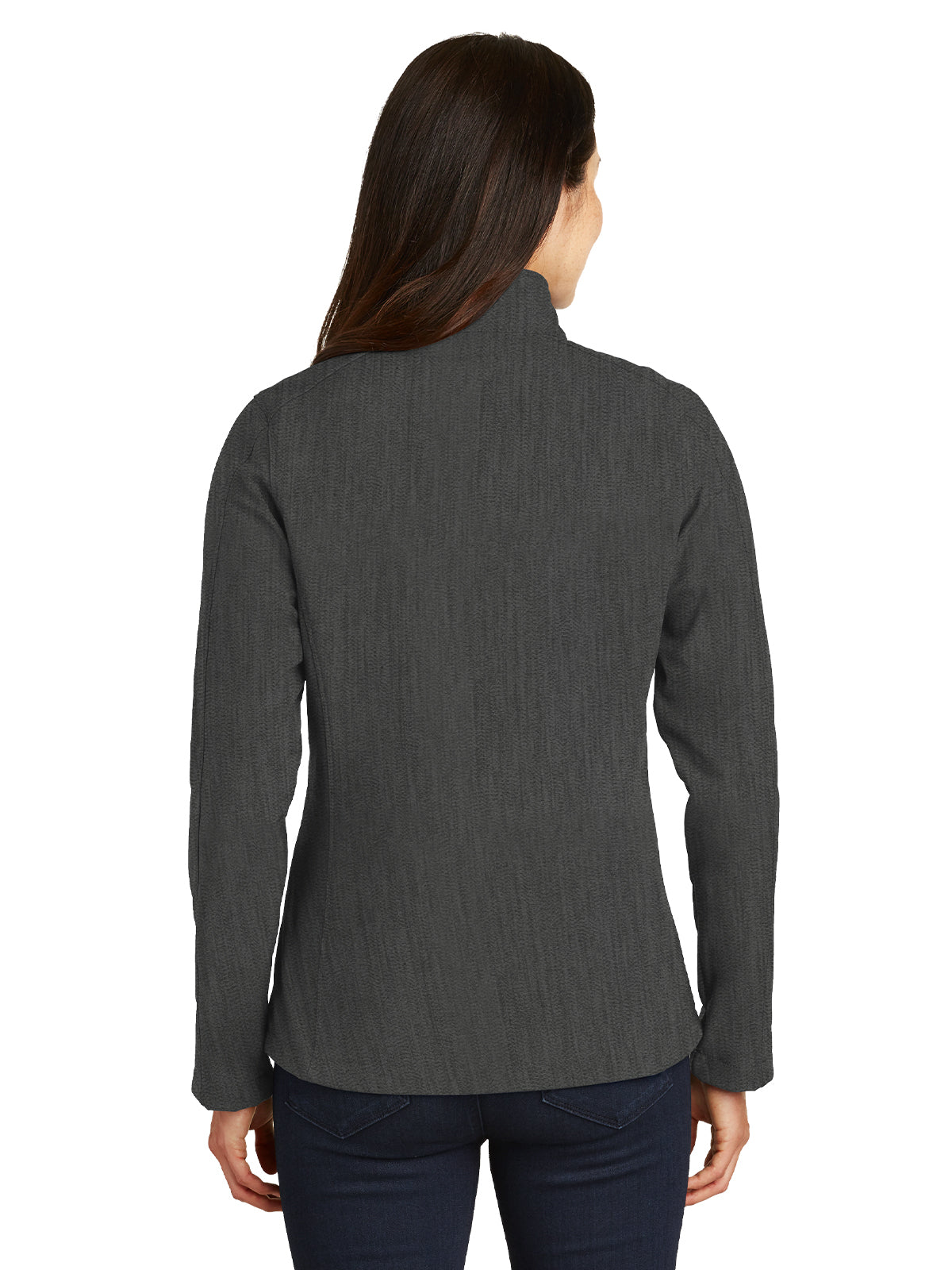 Women's Soft Shell Jacket - L317 - Black Charcoal Heather