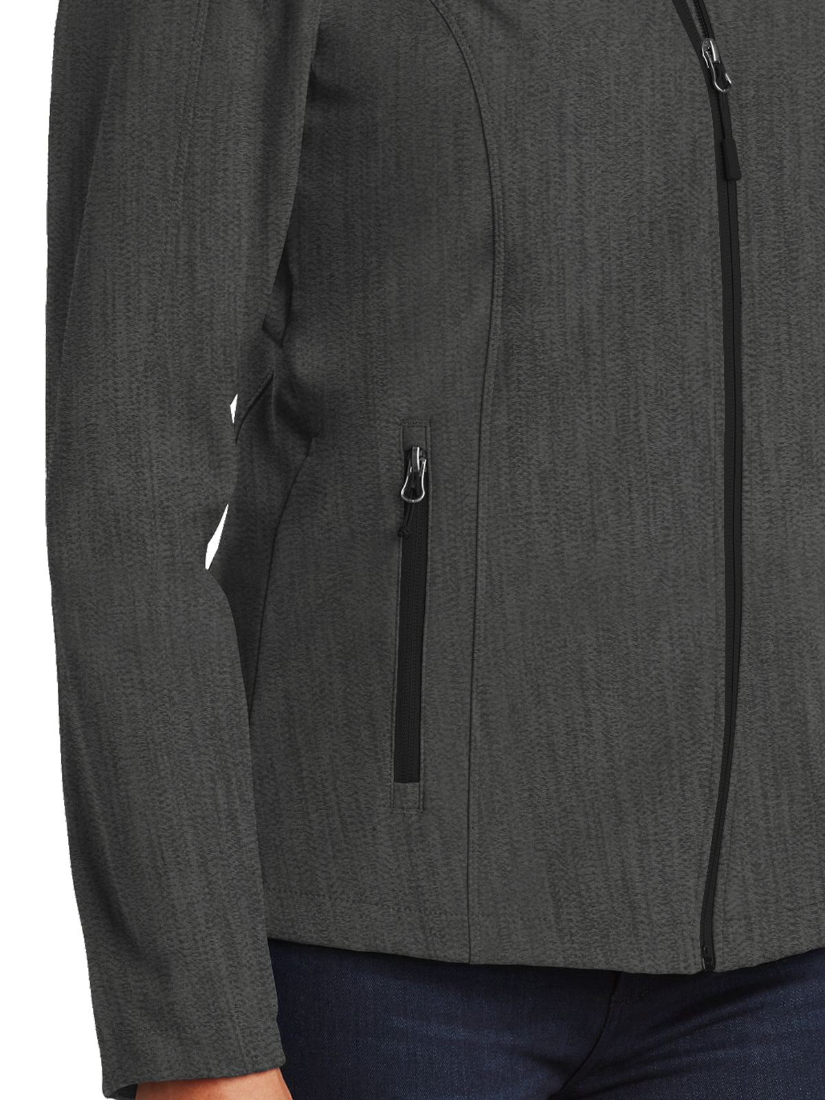 Women's Soft Shell Jacket - L317 - Black Charcoal Heather