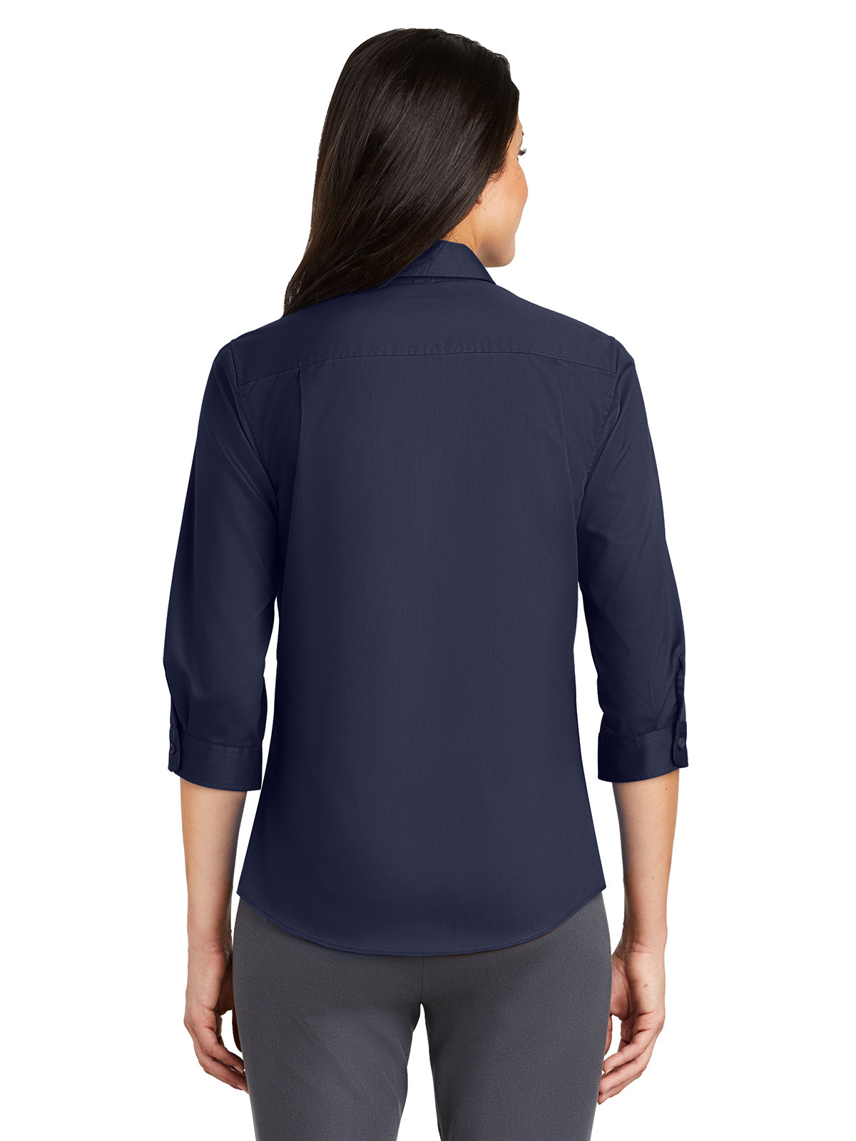 Women's 3/4 Sleeve Twill Shirt - L665 - True Navy