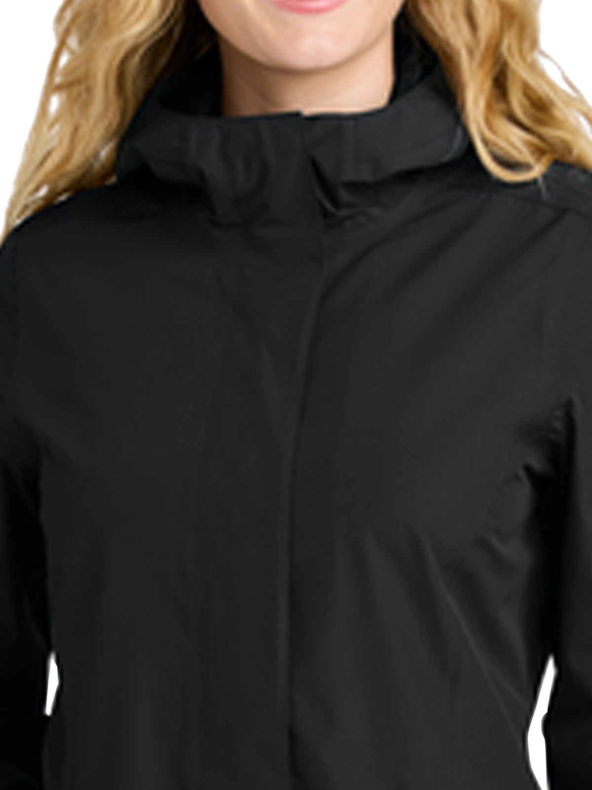 Women's 2-Pocket Rain Jacket - L714 - Deep Black