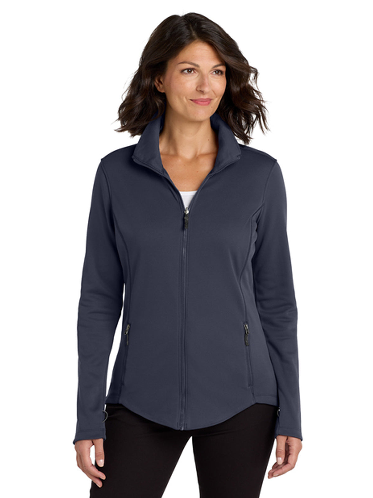 Women's 2-Pocket Smooth Fleece Jacket - L904 - River Blue Navy