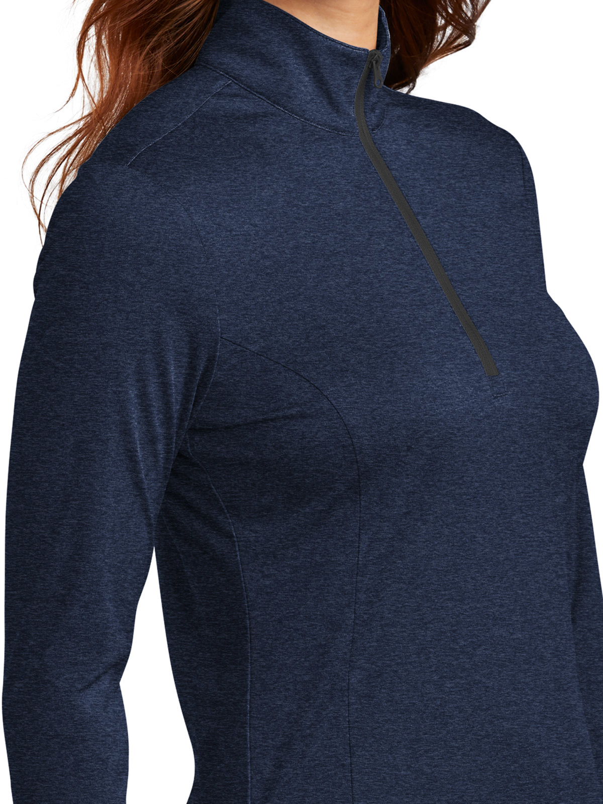 Women's Half-Zip Pullover - LST469 - Dark Royal Heather