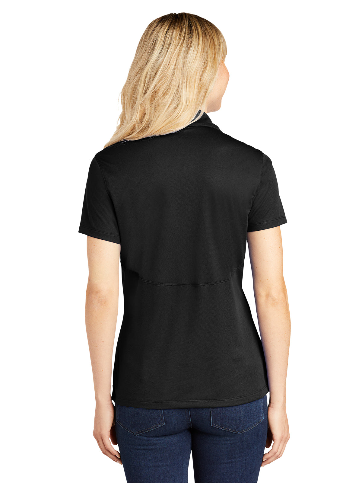 Women's Micropique Sport Polo - LST650 - Black