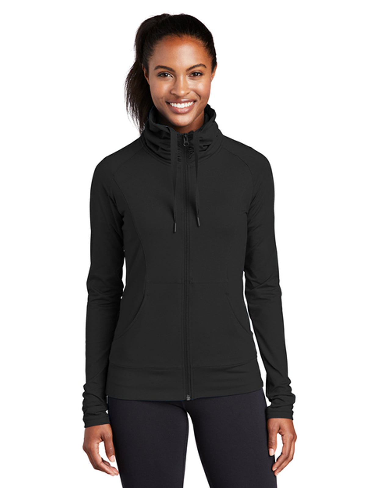 Women's Sport-Wick Stretch Full-Zip Jacket - LST852 - Black