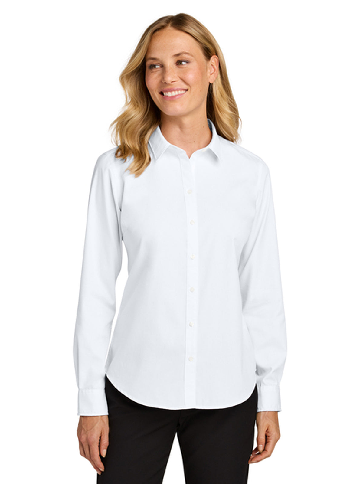 Women’s Long Sleeve Nailhead Easy Care Shirt - LW816 - White