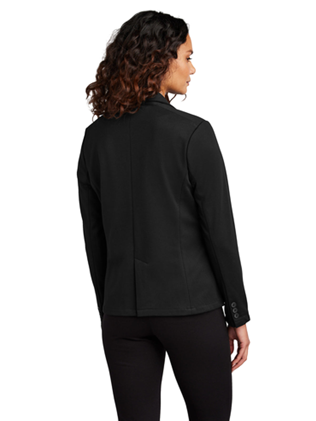 Women's 2-Pocket Knit Blazer - MM3031 - Deep Black