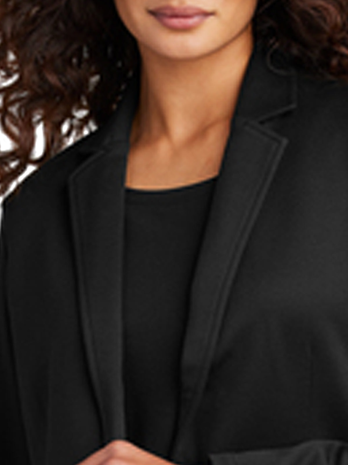 Women's 2-Pocket Knit Blazer - MM3031 - Deep Black