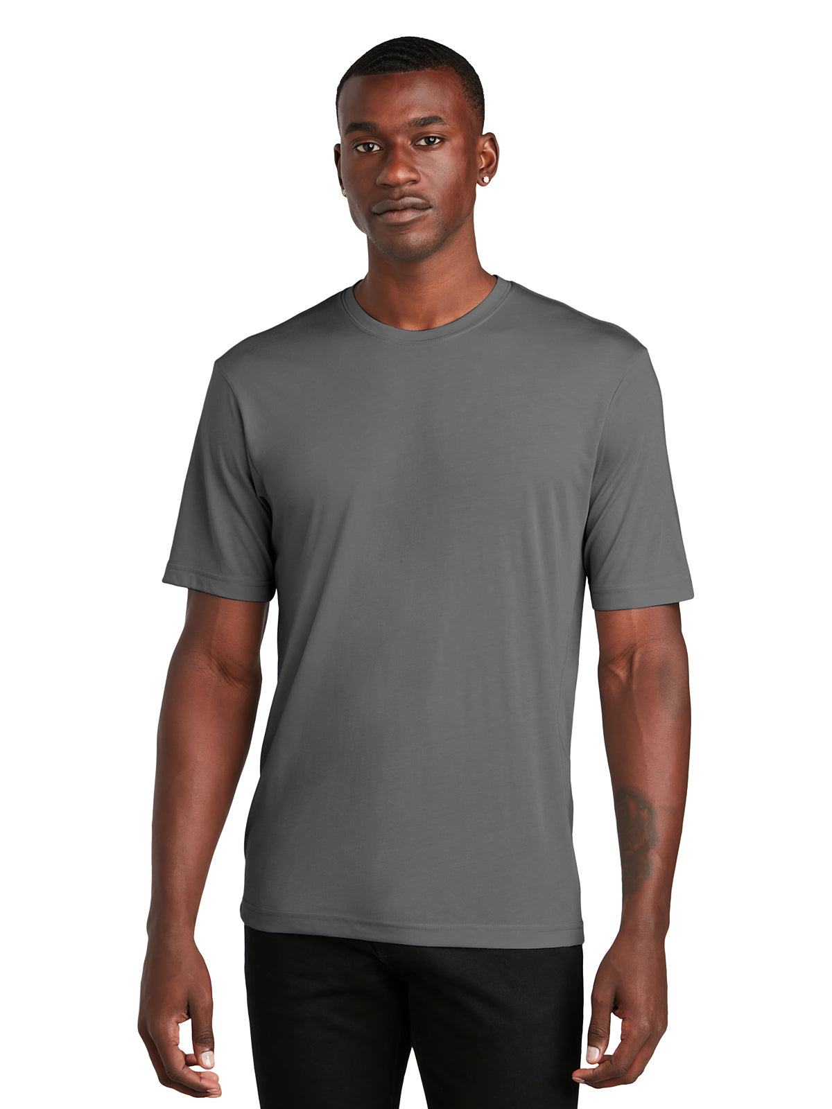 Men's Pocketless PosiCharge Tee - ST450 - Dark Smoke Grey
