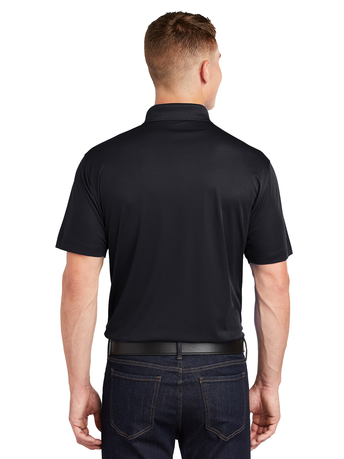 Men's Three-Button Micropique Polo - ST650 - Black