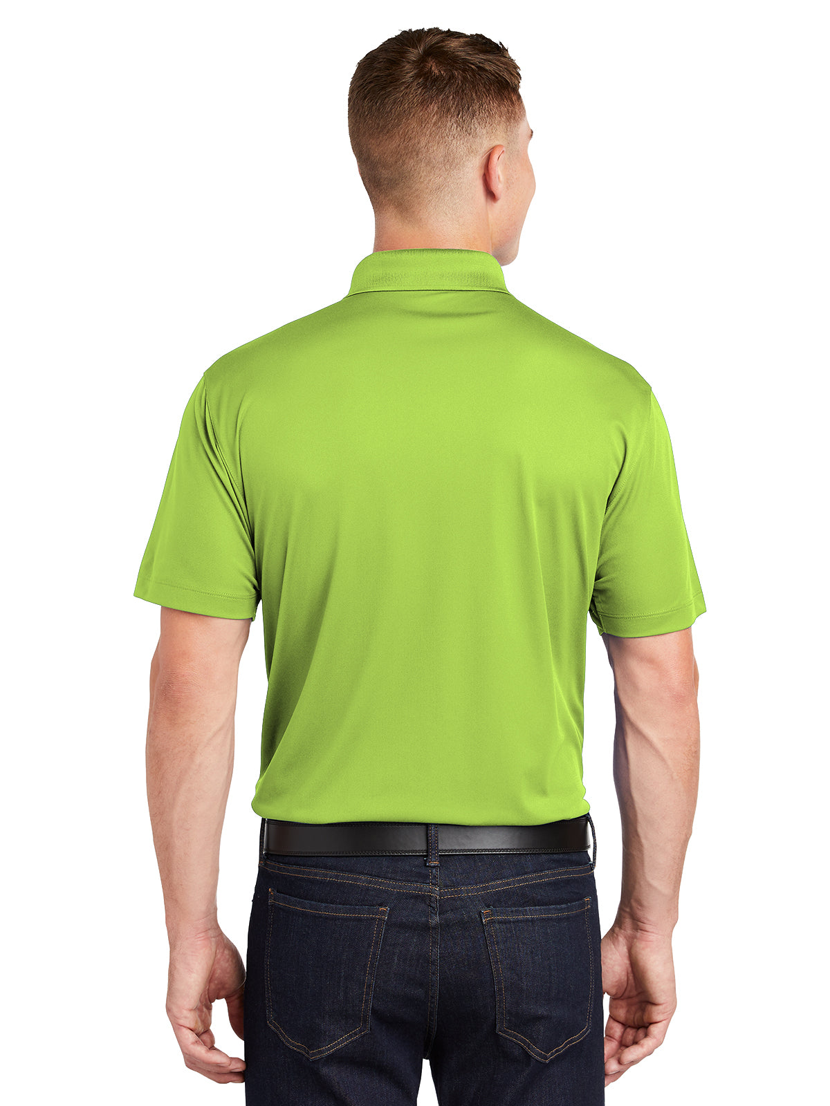 Men's Three-Button Micropique Polo - ST650 - Lime Shock