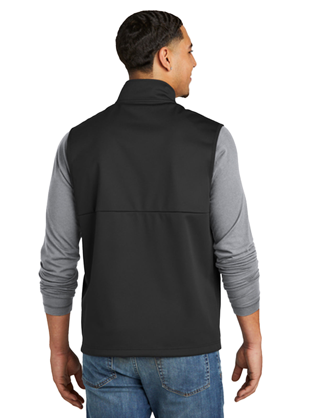 Men's 2-Pocket Soft Shell Vest - ST981 - Deep Black