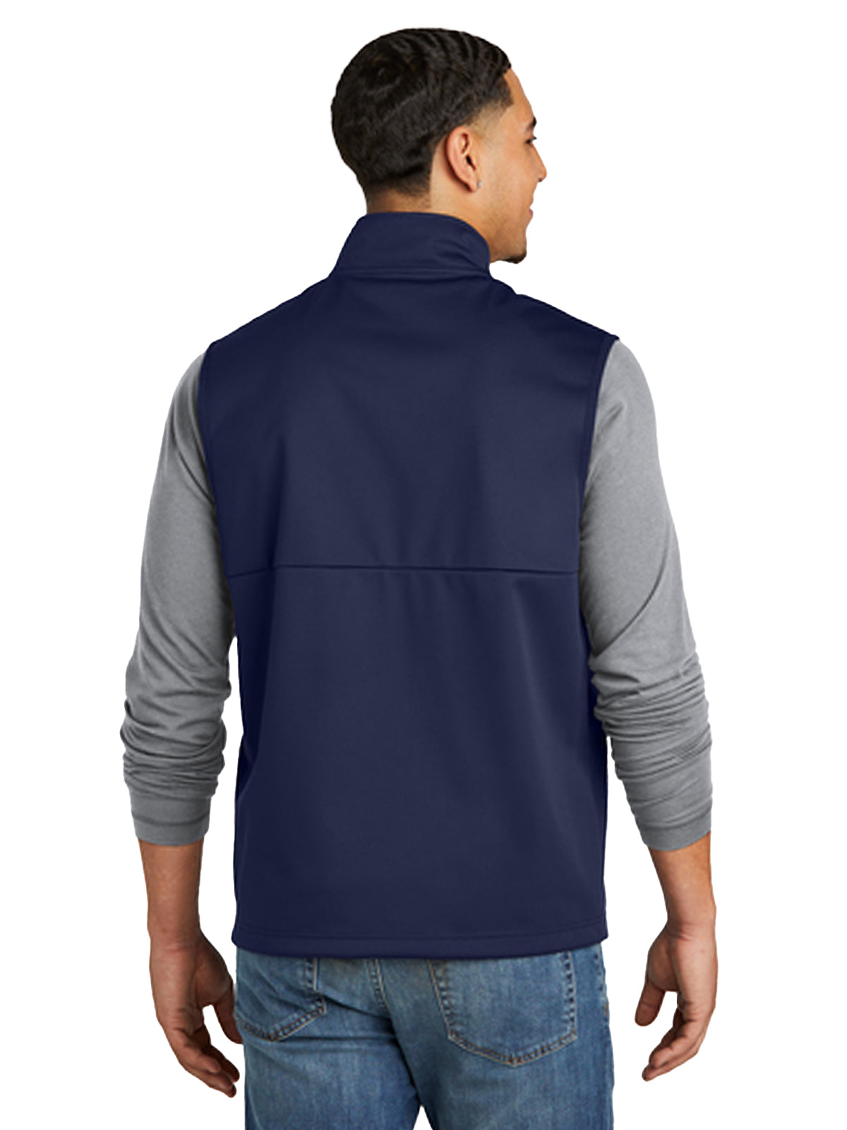 Men's 2-Pocket Soft Shell Vest - ST981 - True Navy