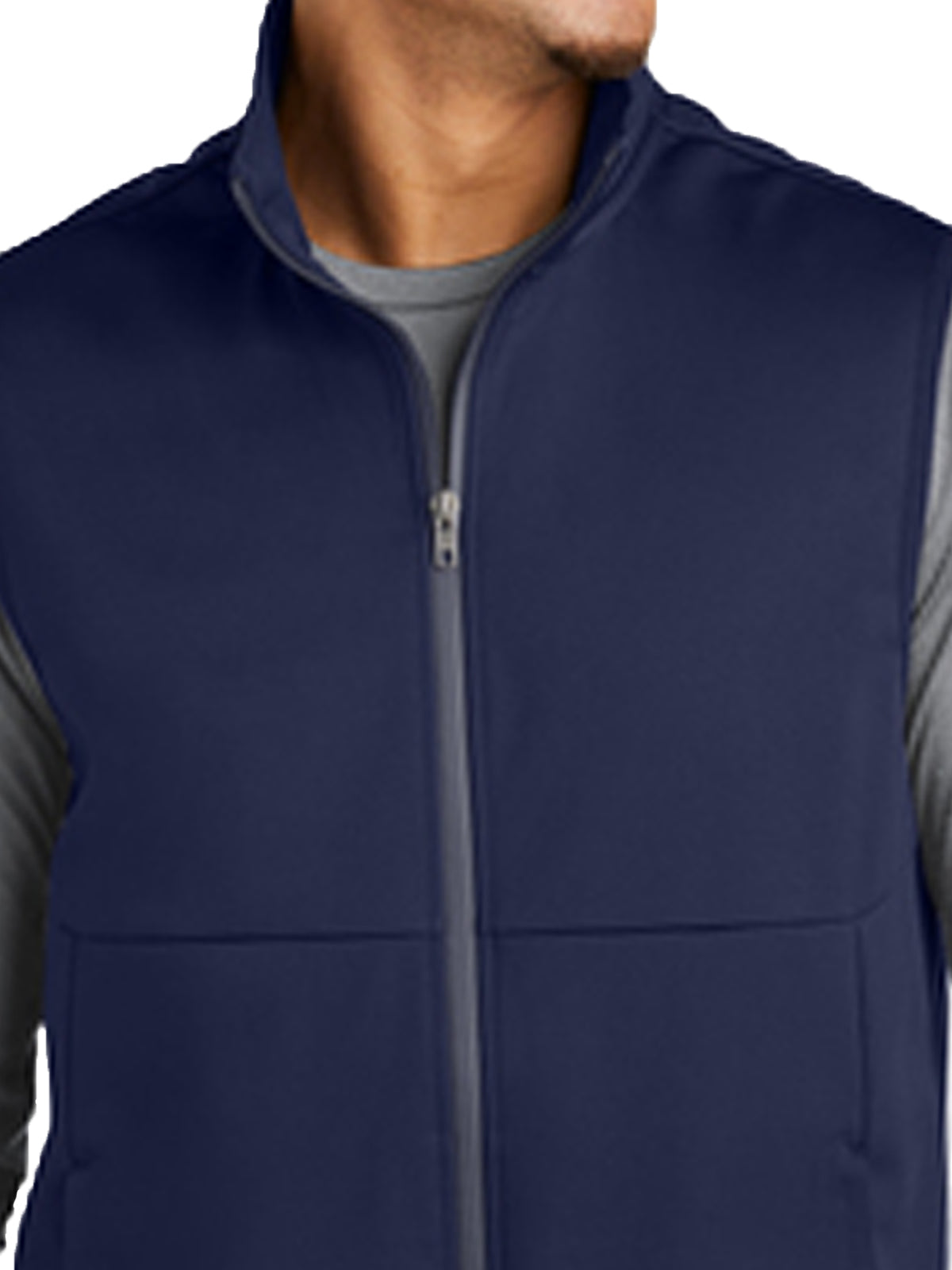Men's 2-Pocket Soft Shell Vest - ST981 - True Navy