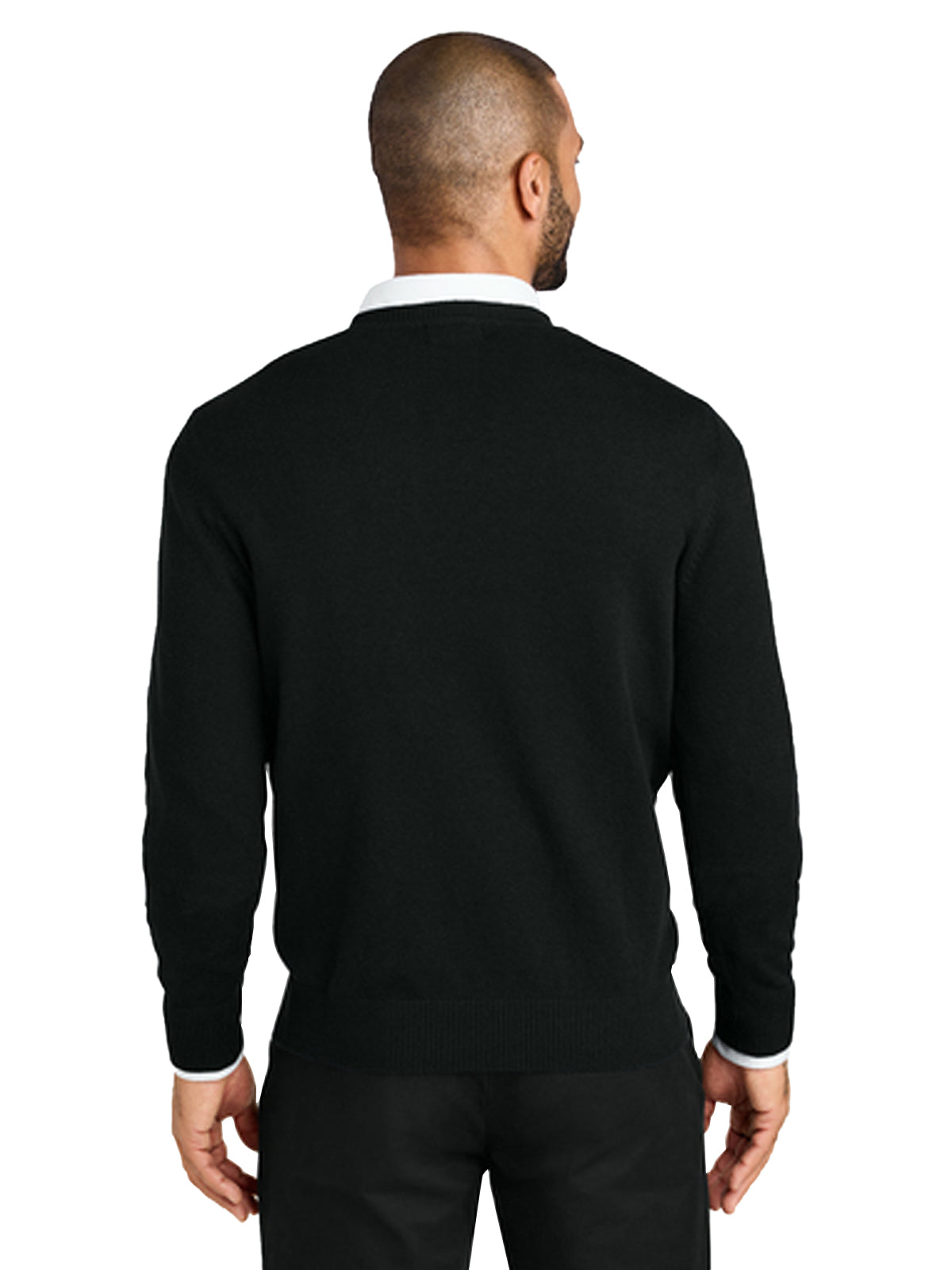 Men's Pocketless V-Neck Sweater - SW2850 - Deep Black