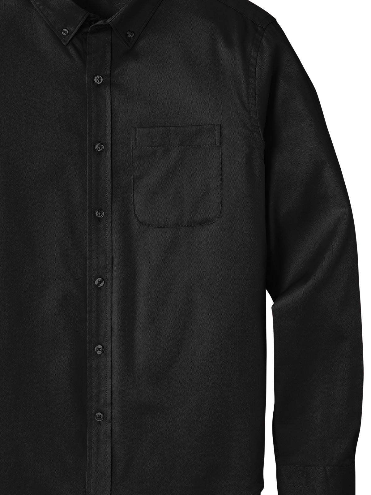 Men's Long Sleeve Button Up Performance Shirt - W808 - Deep Black
