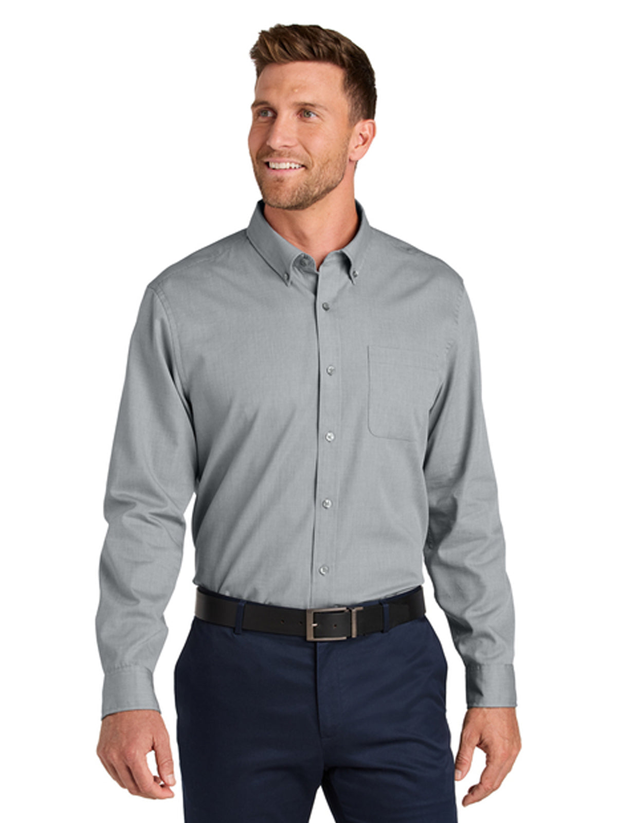 Men's 1-Pocket Easy Care Long Sleeve Shirt - W816 - Gusty Grey