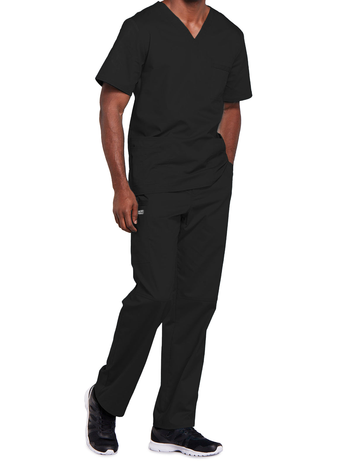 Unisex 2-Pocket V-Neck Top - 4725 - Black