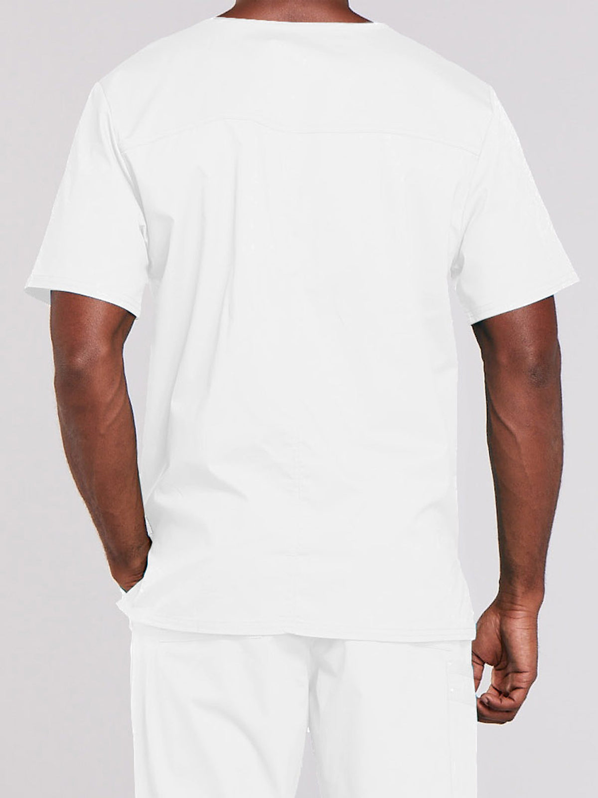 Unisex 2-Pocket V-Neck Top - 4725 - White