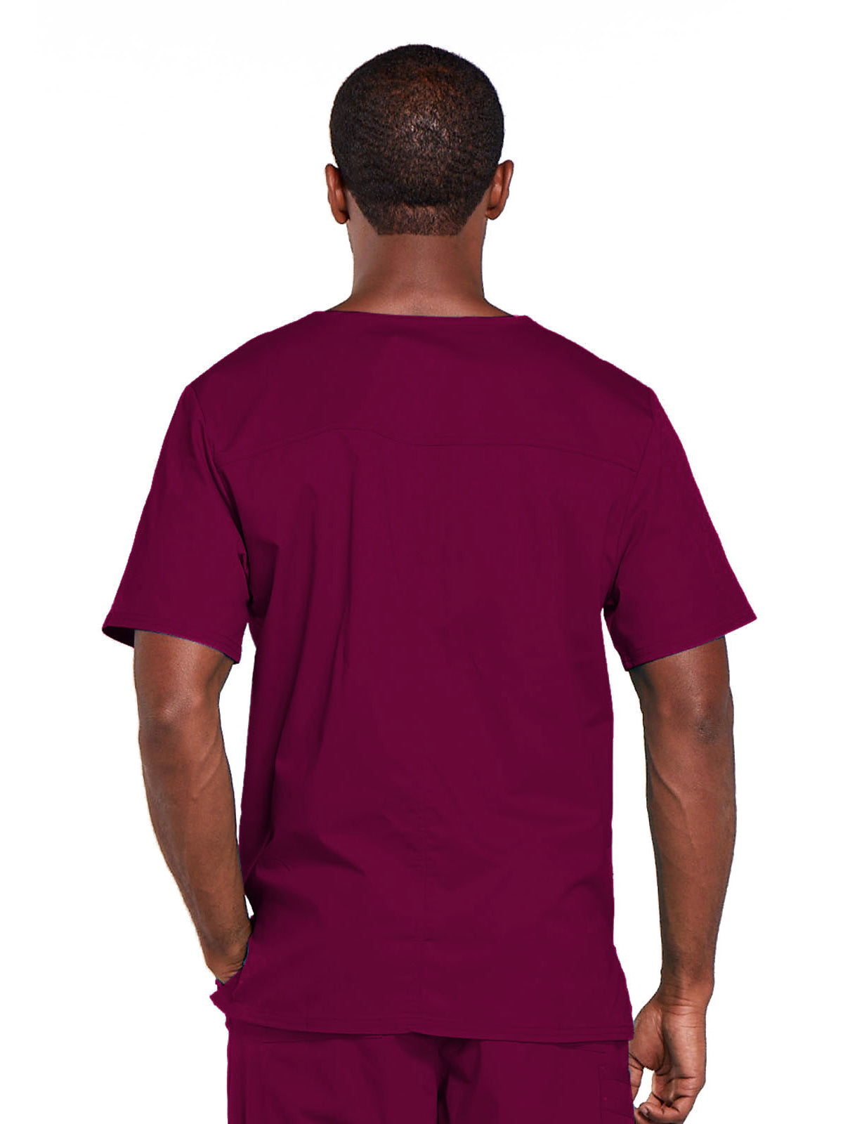 Unisex 2-Pocket V-Neck Top - 4725 - Wine