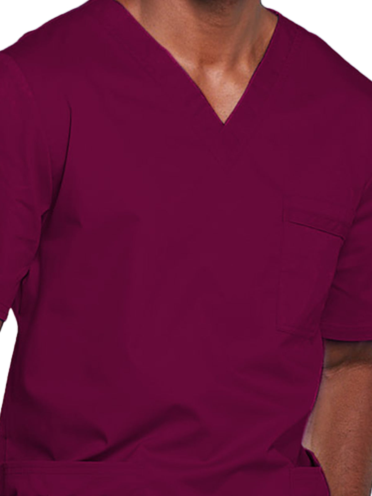 Unisex 2-Pocket V-Neck Top - 4725 - Wine