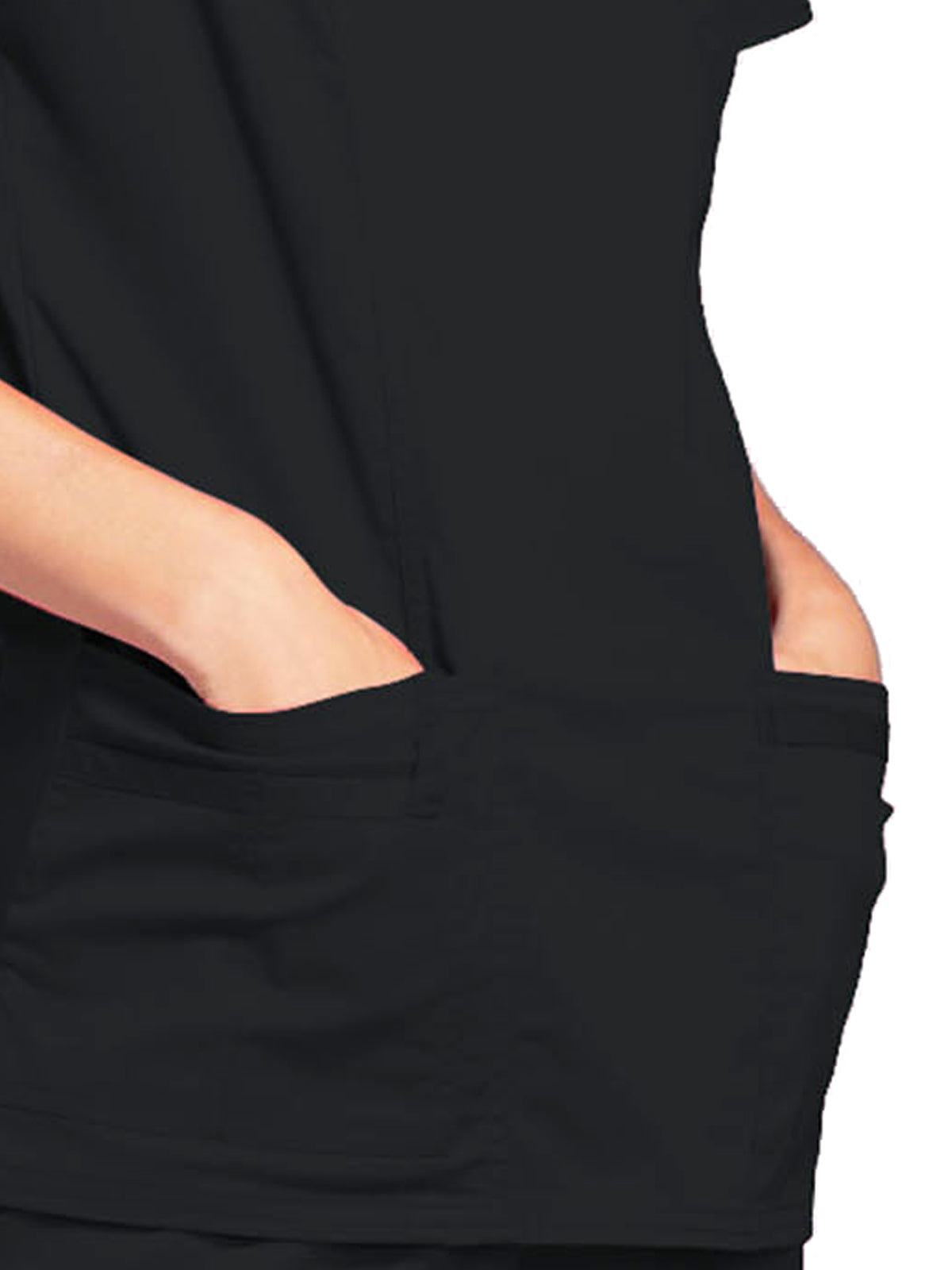 Women's 3-Pocket Mock Wrap Top - 4728 - Black
