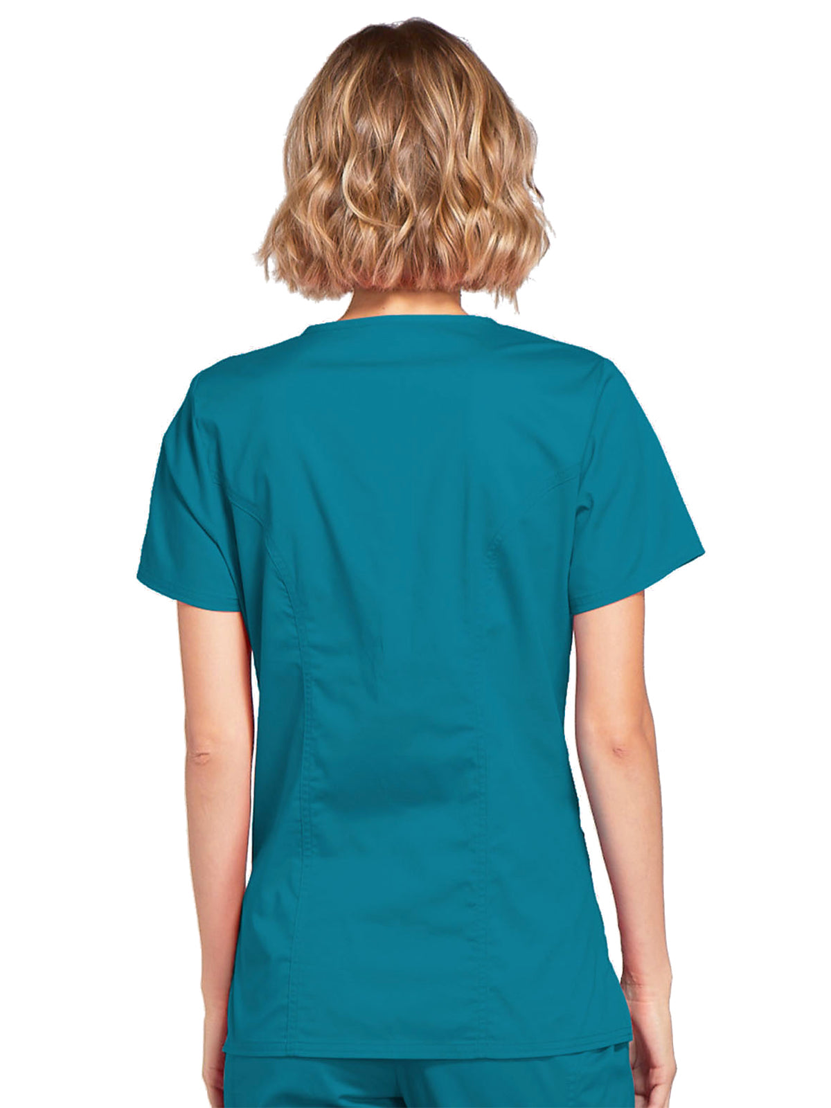 Women's 3-Pocket Mock Wrap Top - 4728 - Caribbean Blue