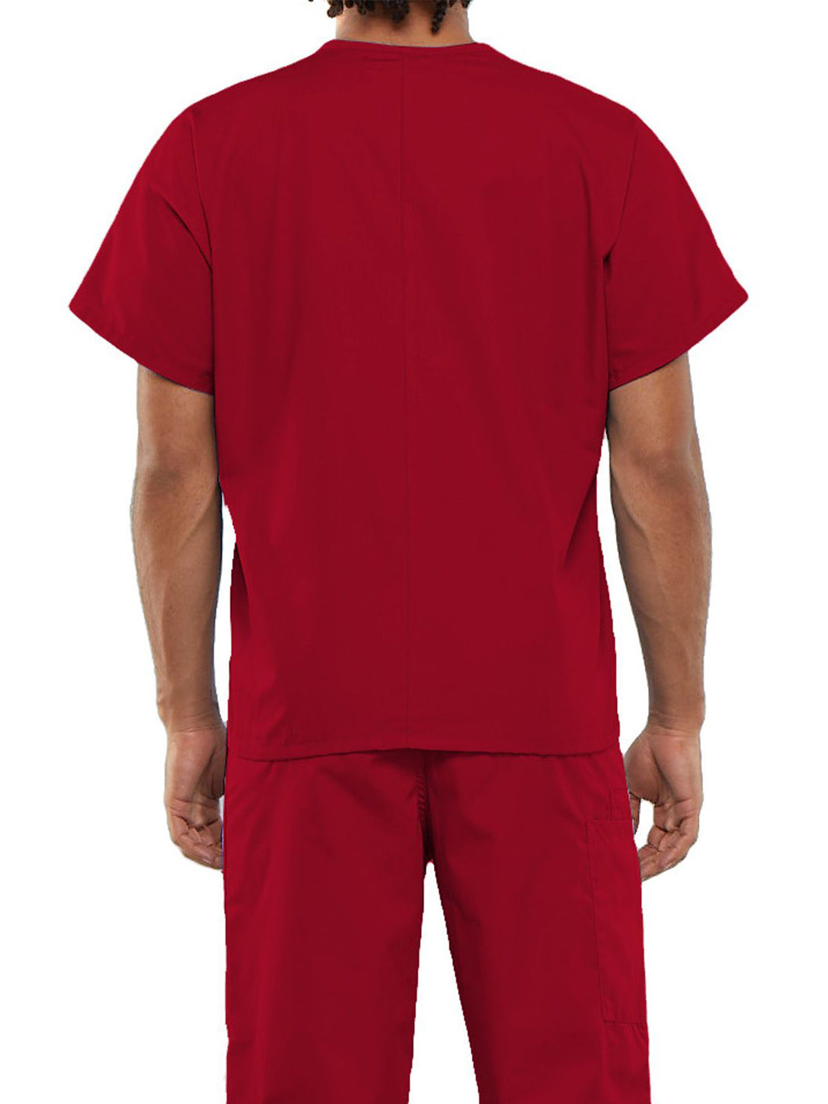 Unisex 1-Pocket V-Neck Top - 4777 - Red