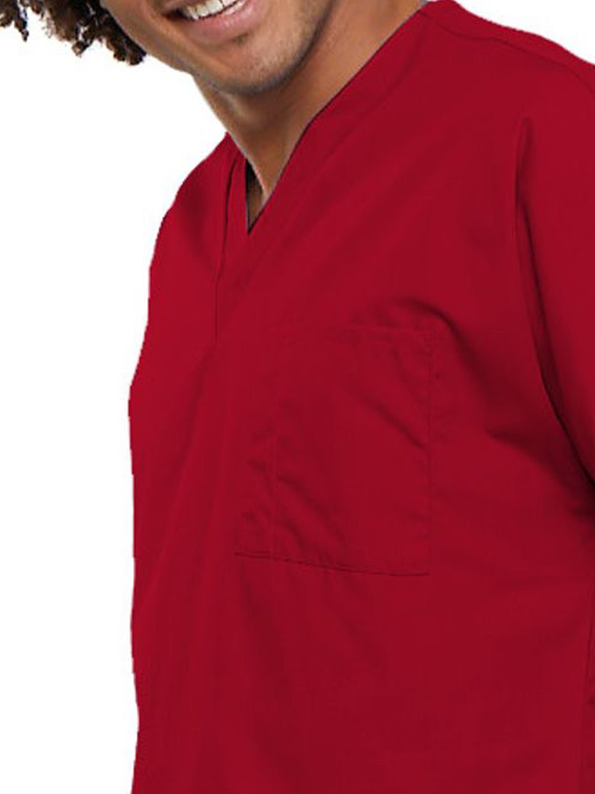 Unisex 1-Pocket V-Neck Top - 4777 - Red