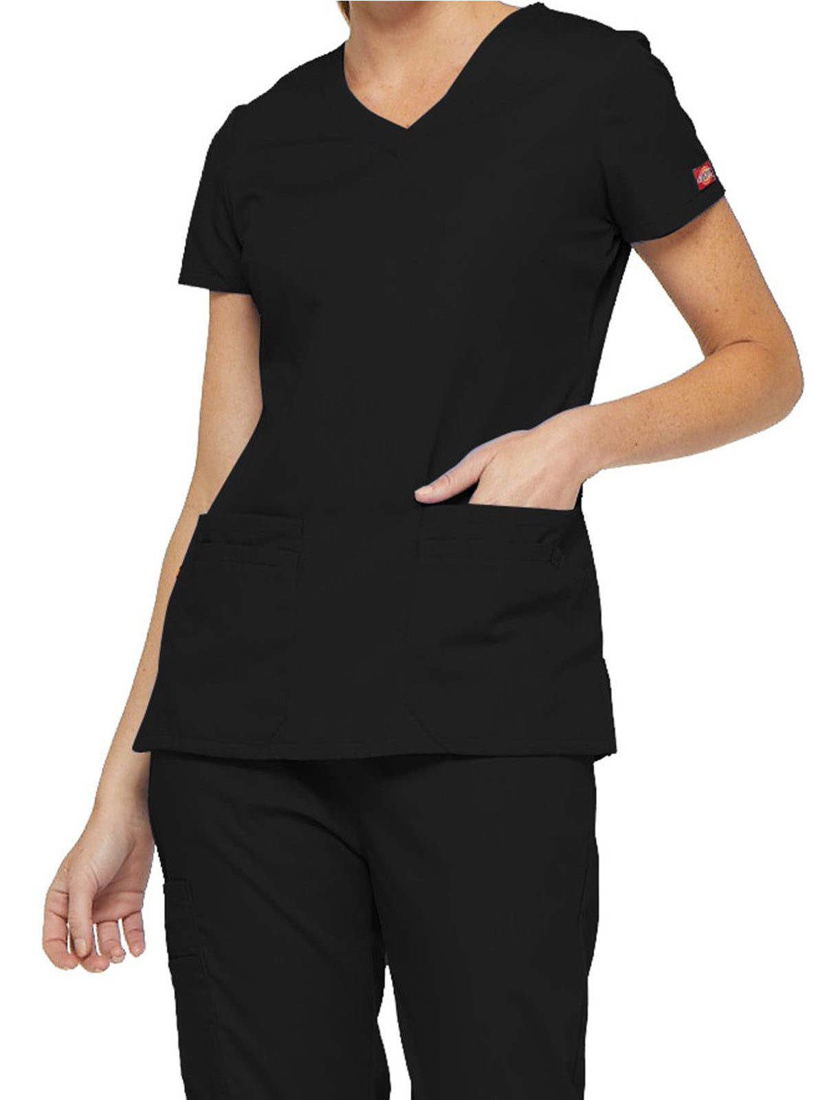 Women's 6-Pocket V-Neck Top - 85906 - Black