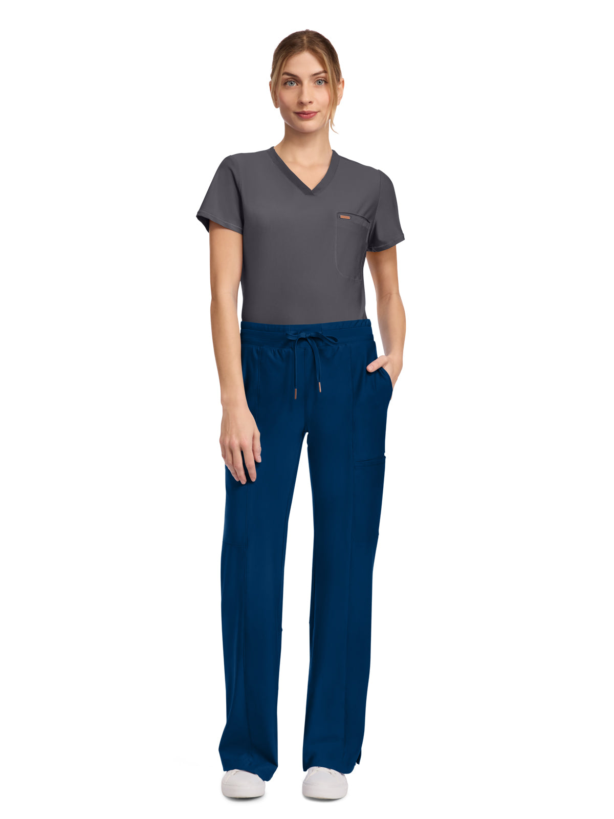 Women's 5-Pocket Trouser Leg Pant - CK026 - Navy