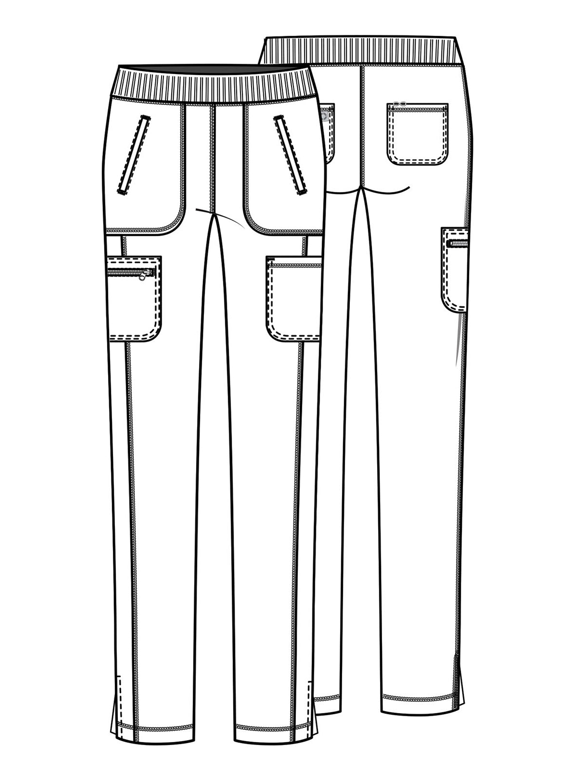 Women's Mid Rise Tapered Leg Pant - CK065A - Navy