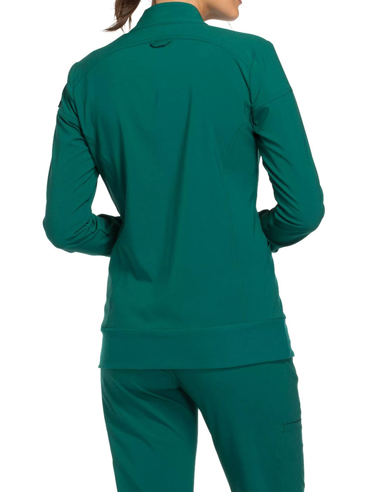 Women's 2 Pocket Zip Front Jacket - CK303 - Hunter Green